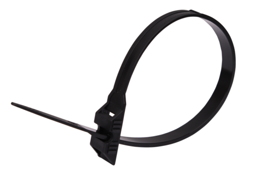 Opaska kablowa PA12, odporna na UV, czarna 132×9mm D=4-27mm PA12 132-12 TRACON