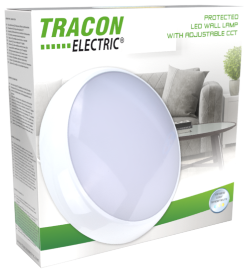 Naścienna oprawa hermetyczna LED, zmienna barwa 230 VAC 12 W 1200 lm ADAM12W TRACON
