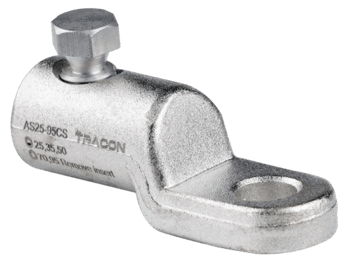 Końcówka rurkowa ze zrywalnymiśrubami aluminium (Al) Końcówka rurkowa ze zrywalnymiśrubami aluminium (Al)AS25-95CS16