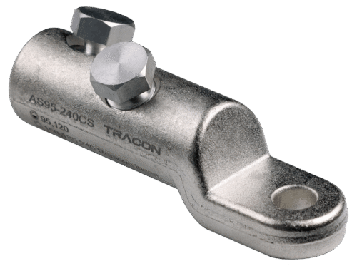 Końcówka rurkowa ze zrywalnymi śrubami aluminium (Al.) Końcówka rurkowa ze zrywalnymi śrubami aluminium (Al.)AS95-240CS