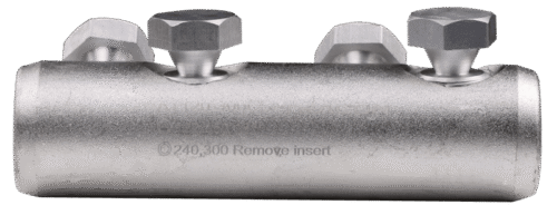Łącznik rurkowy ze zrywalnymi śrubami aluminium (Al) 120-300mm2 4xM22 AT120-300CS TRACON