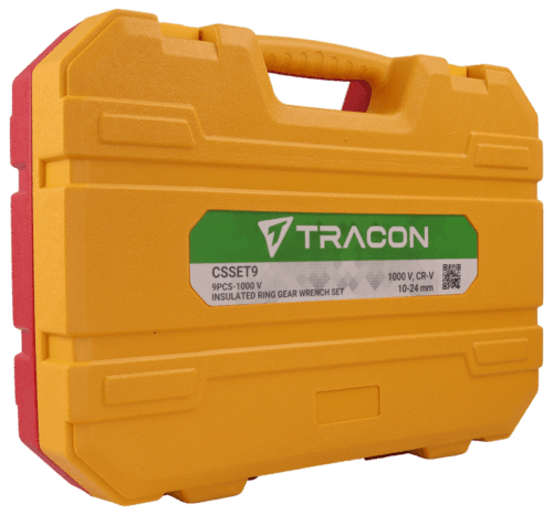 Zestaw izolowanych kluczy oczkowych do 1000V, 9-częściowy 1000V CR-V 10-24mm CSSET9 TRACON