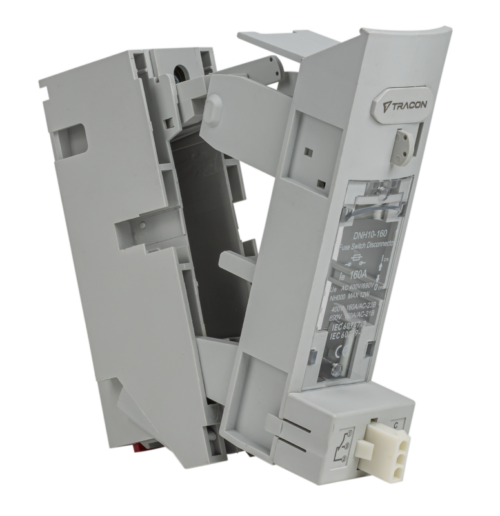 Rozłącznik bezp. do płyty montażowej, poziomy, zacisk płaski AC415V 100A 1P DSH000-1S TRACON