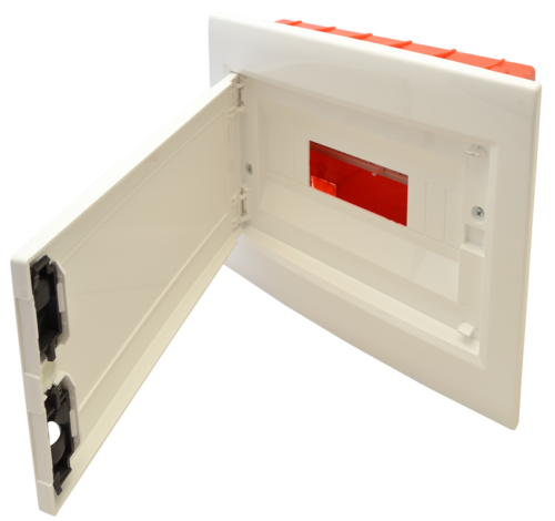Rozdzielnica podtynkowa, białe drzwi płaskie 1×12 (12) modul IP40 (H×W×D=240×305×80mm) EDSSN-12/1 TRACON