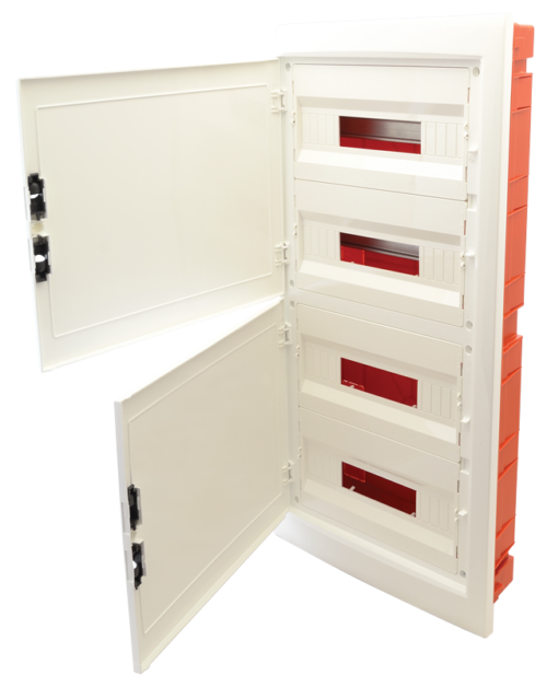 EDSSN-184-1 Rozdzielnica podtynkowa, białe drzwi płaskie 4×18 (72) modul IP40 (H×W×D=860×440×95mm) EDSSN-18/4 TRACON