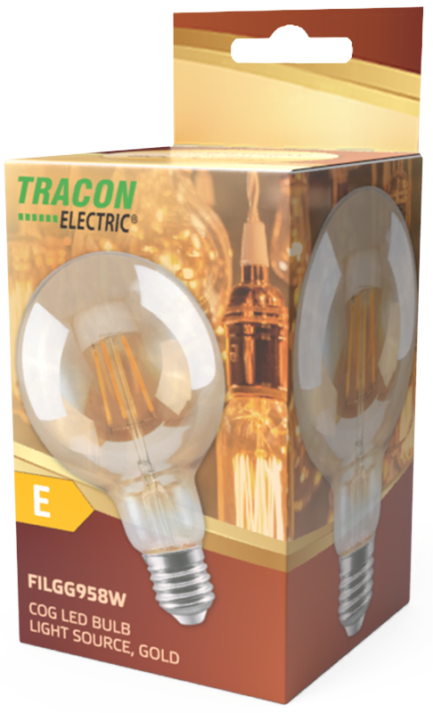 Źródło światła COG LED mały glob, przeźroczysty 230 VAC E27 7W FILGG958W TRACON