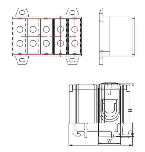 Złączka kompaktowa na szynę, niebieska 6-50mm2 max. 1000VAC/1500VDC max.160A FLEAL-50/2K TRACON