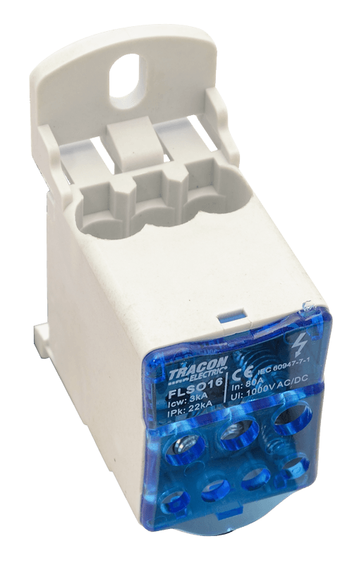 Złączka odgałęźna, otwierana 3×16(16)mm2 / 4×10(6)mm2 1000VAC/DC 80A FLSO16 TRACON