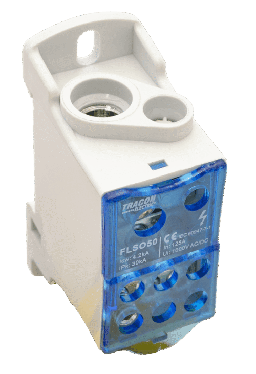 Złączka odgałęźna, otwierana 1×50(35)mm2 / 6×25(16)mm2 1000VAC/DC 125A FLSO50 TRACON