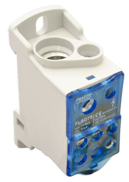 Złączka odgałęźna, otwierana 1×70(50)mm2 / 6×25(16)mm2 1000VAC/DC 160A FLSO70 TRACON