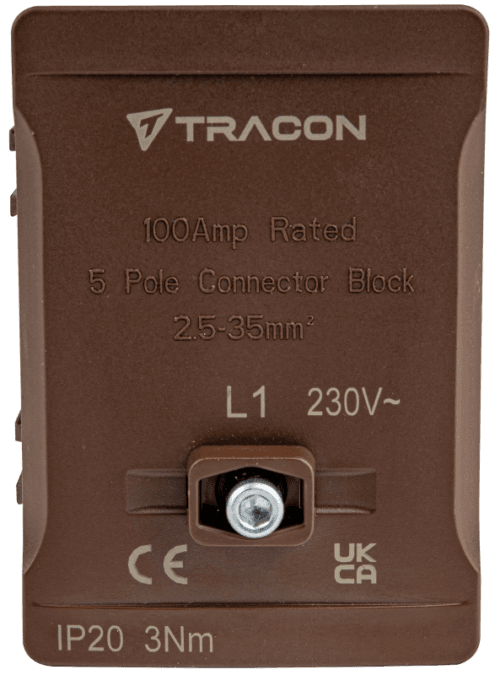 Listwa zaciskowa linii głównej, plombowana, brązowa 2x35mm2 / 3x35mm2 690VAC 100A FSK35B TRACON
