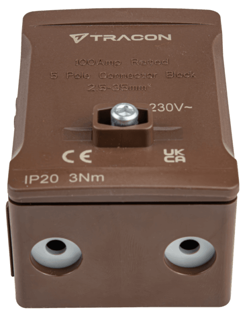 Listwa zaciskowa linii głównej, plombowana, brązowa 2x35mm2 / 3x35mm2 690VAC 100A FSK35B TRACON