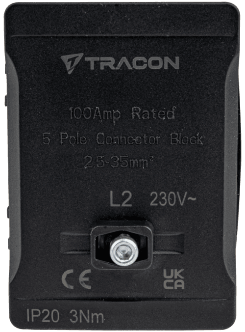 Listwa zaciskowa linii głównej, plombowana, czarna 2x35mm2 / 3x35mm2 690VAC 100A FSK35F TRACON