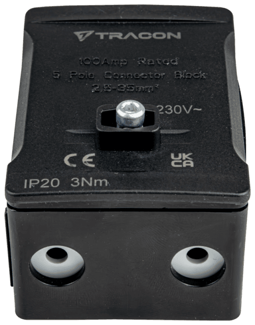 Listwa zaciskowa linii głównej, plombowana, czarna 2x35mm2 / 3x35mm2 690VAC 100A FSK35F TRACON