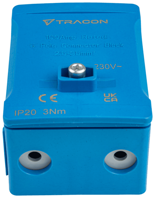 Listwa zaciskowa linii głównej, plombowana, niebieska 2x35mm2 / 3x35mm2 690VAC 100A FSK35K TRACON