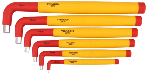Zestaw 6 szt. kluczy imbusowych izolowanych do 1000 V 1000V CrV 3-12mm ISET6 TRACON