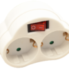 Adapter z podwójnym gniazdem z przełącznikiem białyKACS2