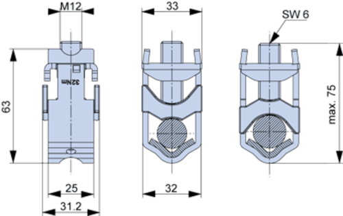 KM2G-1 Zacisk ramkowy V do urządzeń SL max.300mm2 KM2G TRACON
