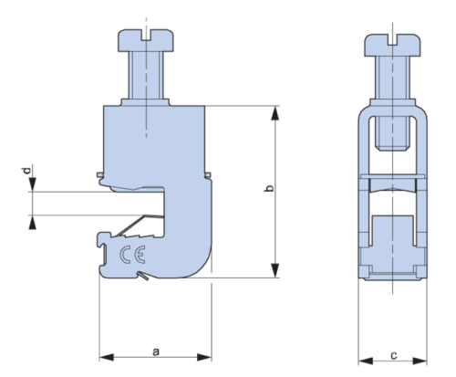Zaciski przyłącza dla szyn zbiorczych o grub. 10mm 16-120mm2 LAK10/16-120 TRACON