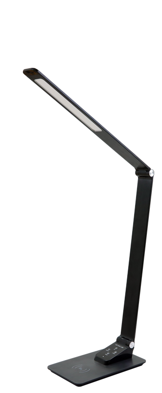 Lampa biurkowa LED ściemnialna z ład. bezprzewodową i USBLALW10W