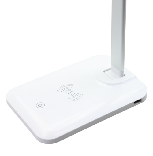 Lampa biurkowa LED, ściemnialna, z ład. bezprzewodową i USB 100-240V 50HZ 5W LALW5W TRACON