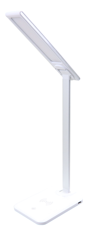 Lampa biurkowa LED ściemnialna z ład. bezprzewodową i USBLALW5W