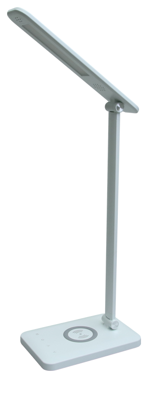 Lampa biurkowa LED ściemnialna z ład. bezprzewodową i USBLALW7W