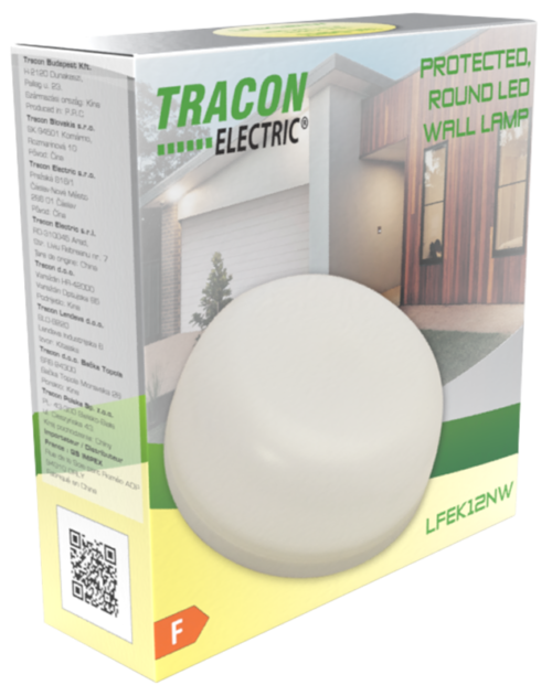 Okrągła hermetyczna oprawa LED - naścienna 230 VAC 12 W 4000 K LFEK12NW TRACON