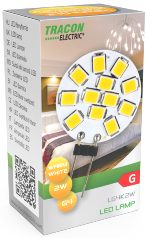 Źródło światła LED 12 VAC/DC 2 W 2700 K LG4K2W TRACON