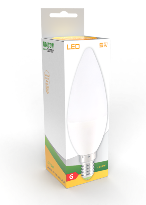 Żarówka LED - świeczka 230VAC 5 W 2700 K LGY5W TRACON