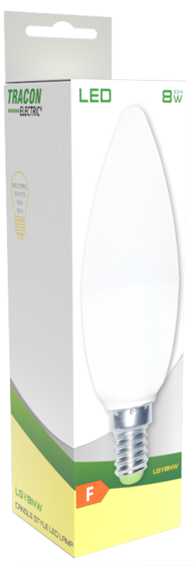 Żarówka LED - Świeczka, mleczna 230 V 50 Hz 8 W LGY8NW TRACON