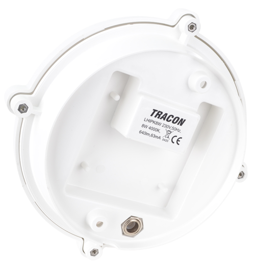 Hermetyczna okrągła oprawa LED okrągła, obud. plastikowa 230 VAC 50 Hz 8 W LHIPK8W TRACON