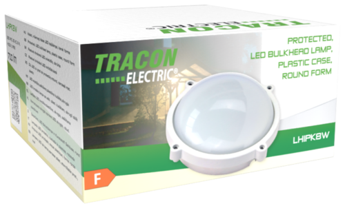 Hermetyczna okrągła oprawa LED okrągła, obud. plastikowa 230 VAC 50 Hz 8 W LHIPK8W TRACON