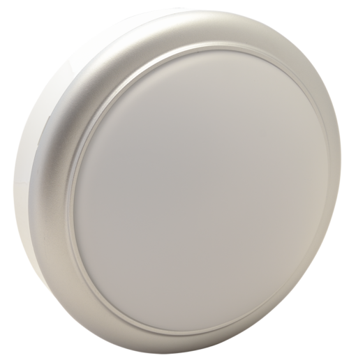 Oprawa plastikowa naścienna LED, okrągła, srebrna ramka 230 V 50 Hz 15 W LHLMKS15NW TRACON