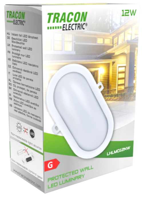 Oprawa naścienna LED, owalna, obudowa plastikowa 230 V 50 Hz 6 W LHLMO6NW TRACON