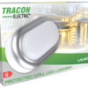 LHLMOS8NW-1 Oprawa plastikowa naścienna LED, owal, srebrna ramka 230 V 50 Hz 15 W LHLMOS15NW TRACON