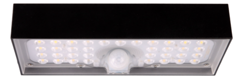 Solarna oprawa ścienna LED z czujnikiem ruchu, czarna 6W 4000K 900 lm LSBB6W TRACON