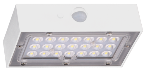 Solarna oprawa ścienna LED z czujnikiem ruchu białaLSBW3W