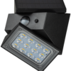 Solarna oprawa ścienna LED z czujnikiem ruchu, czarna 2 W 3000/4000/6000 K 300 lm LSCB2W TRACON