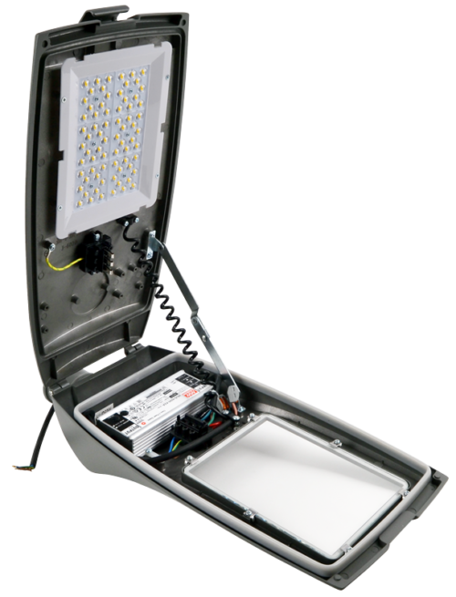 Oprawa uliczna LED - ULOR=0 z regulacją kąta świecenia 100-240 VAC 80 W 8800 lm LSJB80WW TRACON
