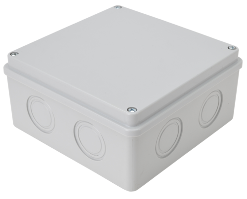 Obudowa elektroniczna, jasnoszara, pełna pokrywa 150×150×70mm IP55 MED15157 TRACON