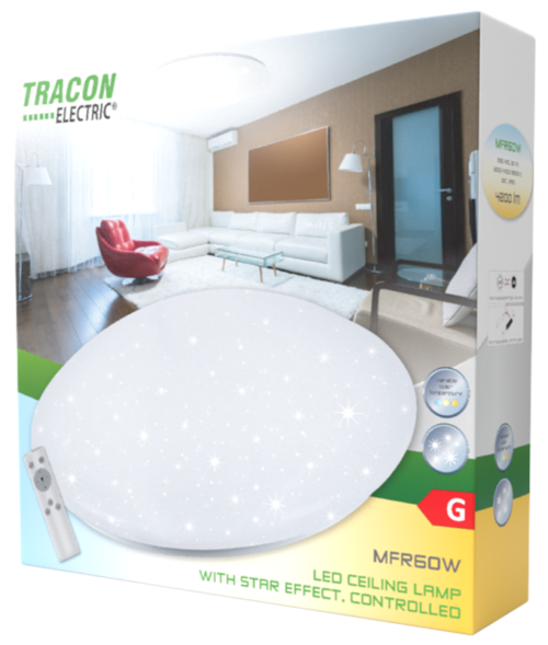 Lampa sufitowa LED z efektem nocnego nieba, sterowana 230 VAC 100W 7000lm MFR100W TRACON