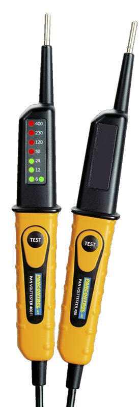 Miernik napięcia 2 polowy wyśw. LED i tester AVK Miernik napięcia 2 polowy wyśw. LED i tester AVKPANVOLTTESTER400FI