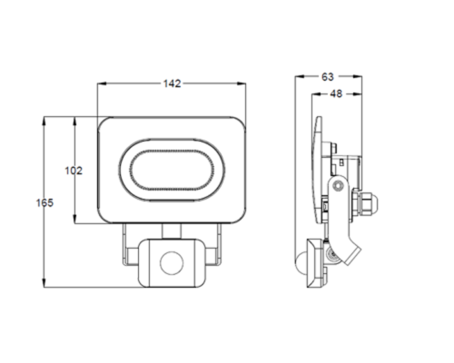 RSMDLM20H-3 Reflektor SMD LED z czujnikiem ruchu, czarny 220-240V 20W 4000K RSMDLM20H TRACON