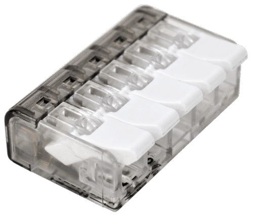 Łącznik bezśrubowy otwierany, przeźroczysty 0.2-4mm2 32A 450VAC 5P RVON5 TRACON