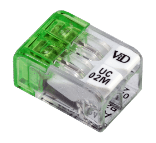 Łącznik bezśrubowy otwierany, przeźroczysty 0.2-2.5mm2 24A 450VAC 2P RVONK2 TRACON