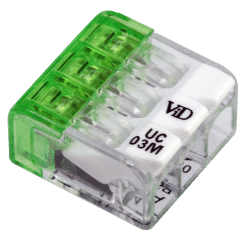 Łącznik bezśrubowy otwierany, przeźroczysty 0.2-2.5mm2 24A 450VAC 3P RVONK3 TRACON