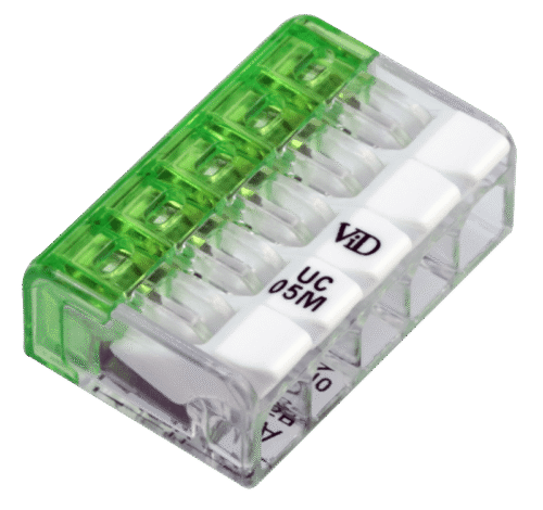 Łącznik bezśrubowy otwierany, przeźroczysty 0.2-2.5mm2 24A 450VAC 5P RVONK5 TRACON