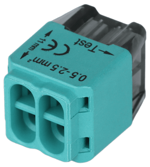 Łącznik bezśrubowy, wtykany, zielony 4x0.5-2.5mm2 450VAC max. 16A RVU2,5-4 TRACON