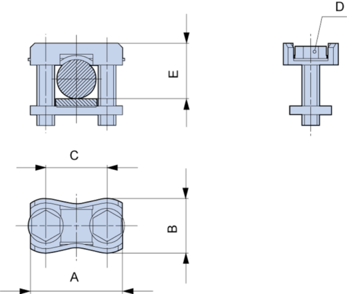 Zacisk obejmowy 25-150mm2 / 18x10mm S1 TRACON